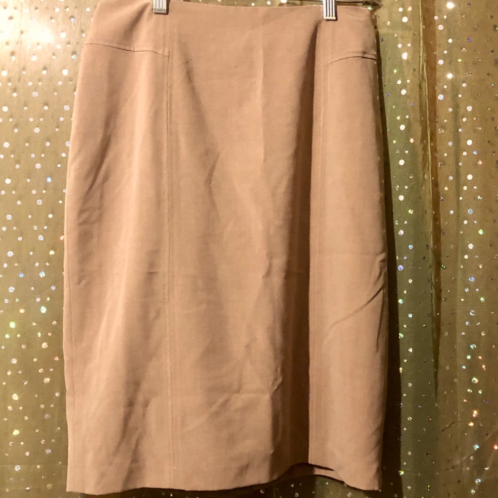 Kim Rogers Tan Skirt 10 Soft Classy Casual Pencil